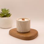 Bougie parfumée dans un pot en jesmonite beige