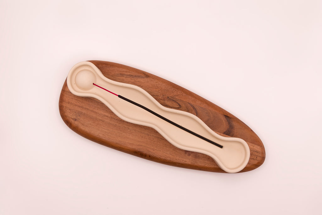 Porte-encens en jesmonite Mahee