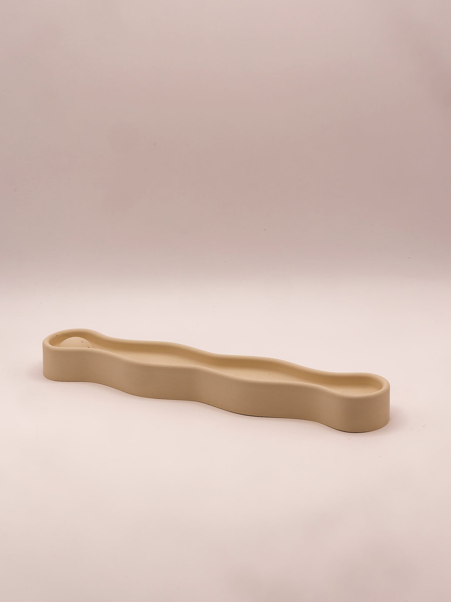 Porte-encens en jesmonite beige